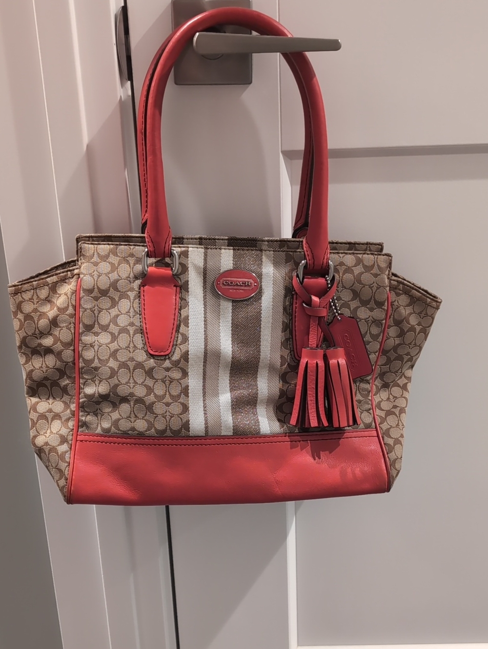 Coach Legacy Signature Stripe Cadence handbag